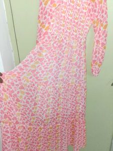 Pink Printed Maxi Dress
