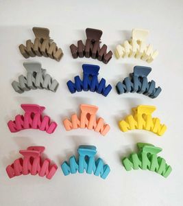 Set Of 12 Colorful Matt Hair Claws