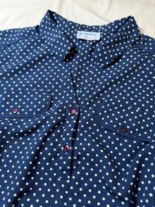 Navy Polka Dot Shirt