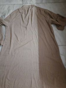 Tan Kurta Of Pure Soft Cotton - Traditional Style