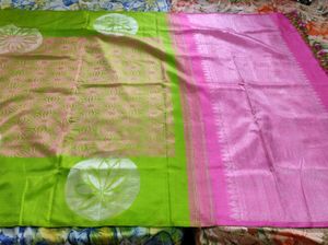 Pink &amp; Green Saree