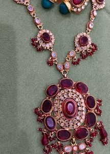 Red Stone Statement Necklace