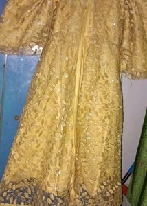 Golden Shrug With Frock