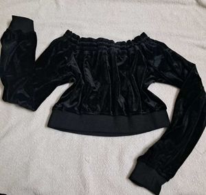 Y2k Juicy Couture Inspired Velour Crop Top