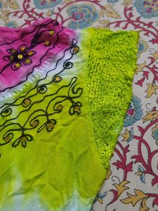 Tie Dye Embroidered Caftan