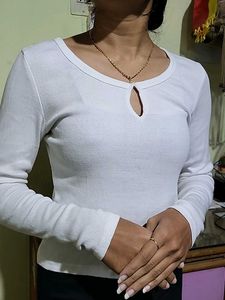 White Ribbed Top