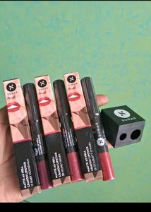 Sugar Matte Lipstick Set Of 3 With Sharpner