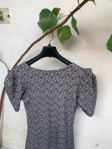 Floral Pattern Short Sleeve Dress
