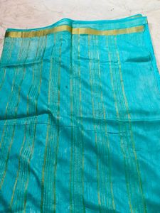 Green Colour Fancy Saaree With Blouse
