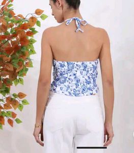 Floral Halter Crop Top