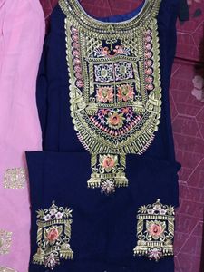 Sharara Suit Royal Blue Nd Pink Combination