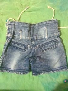 Denim Lace-Up Shorts