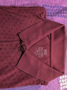 Burgundy Pique Polo Shirt