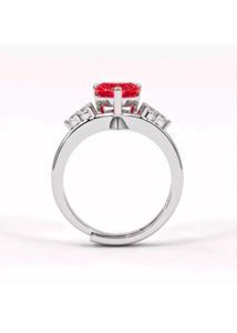 HALL MARK SILVER RED HEART RING