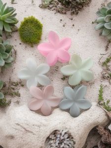 Set of 5 Pastel Flower Design Medium Hair Claw