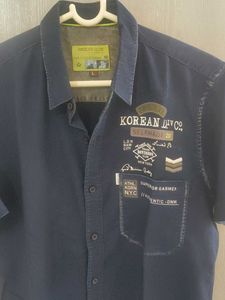 Stylish Blue Graphic Shirt