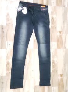 UNISEX Black Smoked 30waist Stretchable Jeans