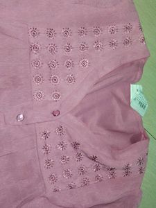 Elegant Pink V-Neck Blouse