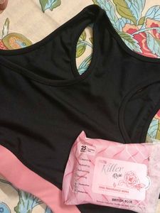 Combo Sports Bra With Face Wipes Tissues