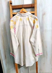 Embroidered Beige Shirt Size-54-Extra Large