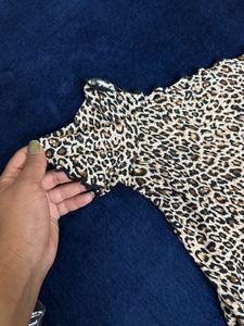 SHEIN Leopard Print Off-Shoulder Top