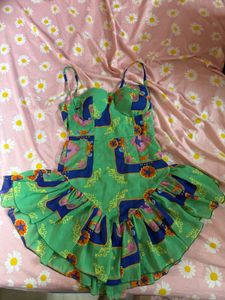 Green Print Dress