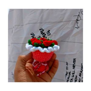 Crochet Mini Rose Flowers Bouquet Keychain 💐💝
