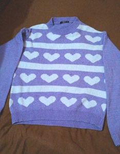 Cute Heart Pattern Knit Sweater