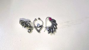 Boho Silver Tone Nose Rings