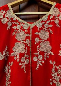 Red Embroidered Indian Dress