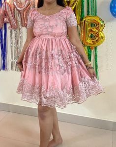 pink short beautiful dress