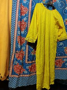 Yellow Embroidered Kurta