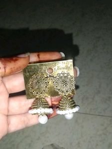 Golden Jhumka Earrings