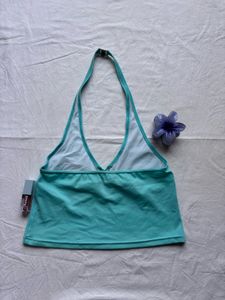 Teal Halter Swim Top