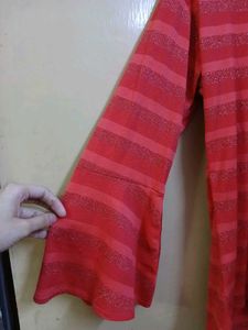 Love Moschino Striped Red Top