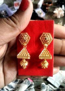 Golden Jhumka Earrings