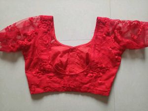 Red Embroidered Blouse