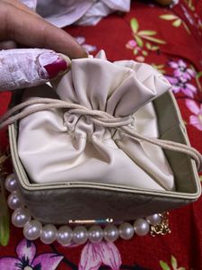 Square Potli Bag Pearl Beads Chain