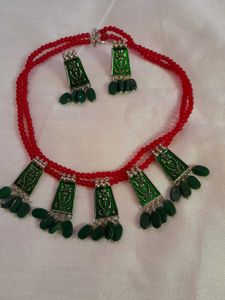 Emerald Green Silver Plated Jewelry Set