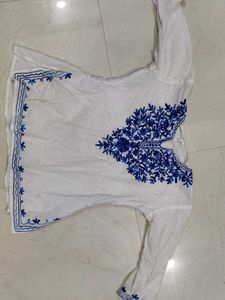 Embroidered White Kurta