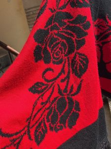 Beautiful Red And Black Stoll Cum Shawl
