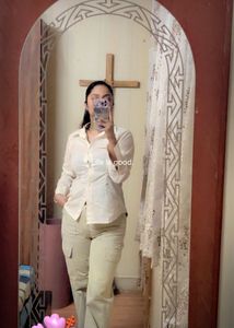 Beige Shirt &amp; Cargo Ensemble- Sophisticated Casual
