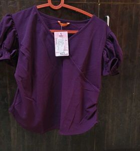 Stylish Purple Puff Sleeve Top