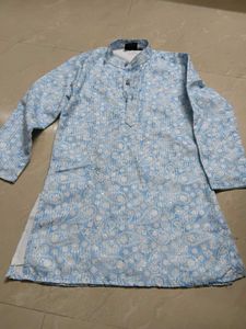 Boys Blue Printed Kurta