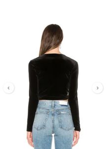 Chic Black Velvet Tie-Up Top