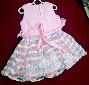 Girls Party Wear Frok Pink