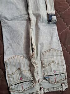 Jeans Brown Tone Patchwork Old Fashioned