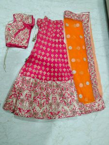 pinkish red lehnga