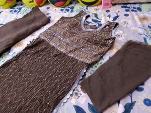 Brown Nayra Embroidered Kurta Set
