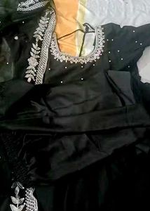 Elegant Black Anarkali Suit with Dupatta